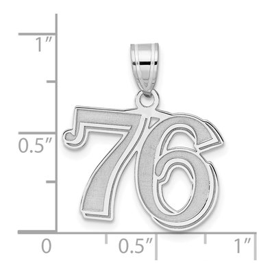 14K White Gold Number 76 Pendant – view 4
