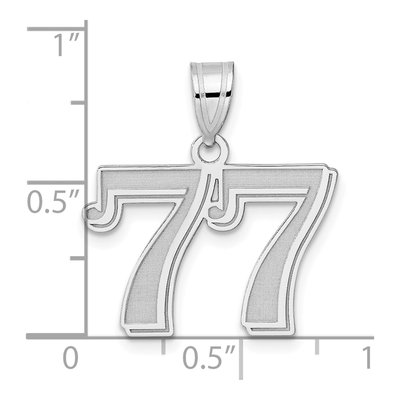 14K White Gold Number 77 Pendant – view 4