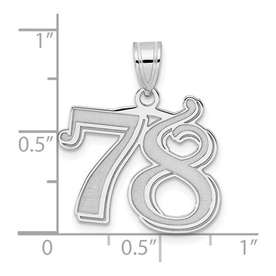 14K White Gold Number 78 Pendant – view 4