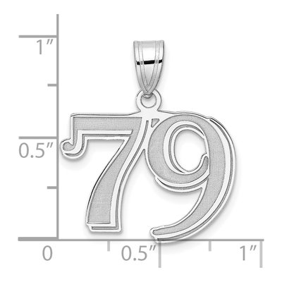 14K White Gold Number 79 Pendant – view 4