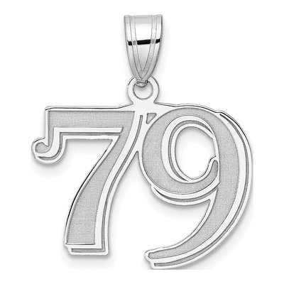 14K White Gold Number 79 Pendant