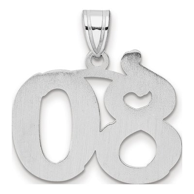 14K White Gold Number 80 Pendant – view 3