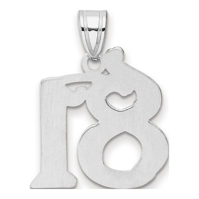 14K White Gold Number 81 Pendant – view 3