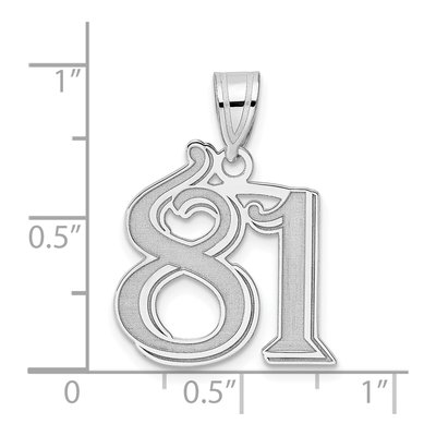 14K White Gold Number 81 Pendant – view 4