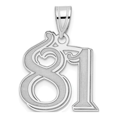 14K White Gold Number 81 Pendant