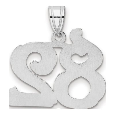 14K White Gold Number 82 Pendant – view 3