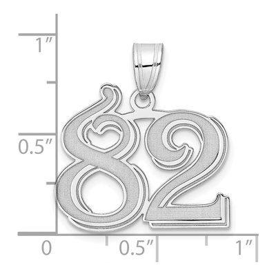 14K White Gold Number 82 Pendant – view 4