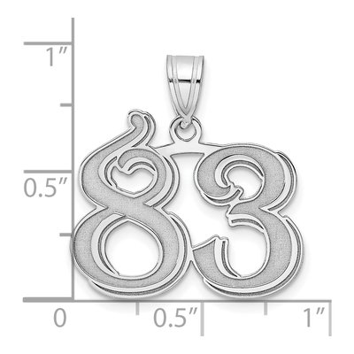 14K White Gold Number 83 Pendant – view 4