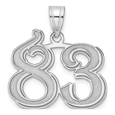 14K White Gold Number 83 Pendant
