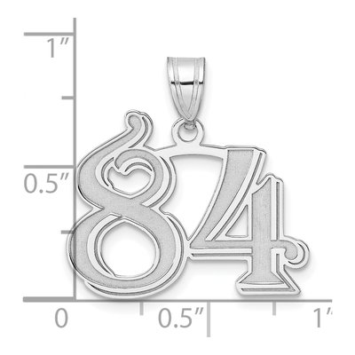14K White Gold Number 84 Pendant – view 4