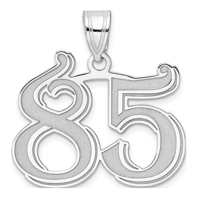 14K White Gold Number 85 Pendant