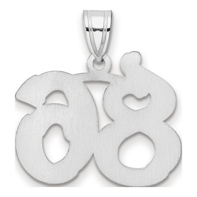 14K White Gold Number 86 Pendant – view 3