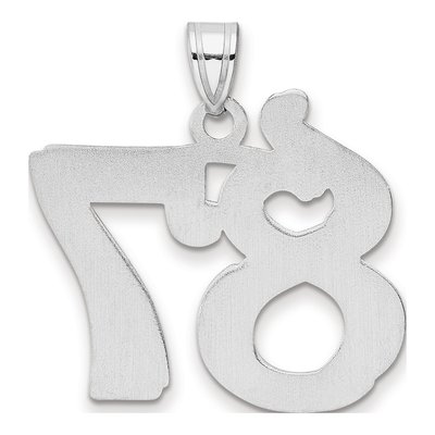 14K White Gold Number 87 Pendant – view 3