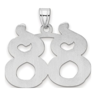 14K White Gold Number 88 Pendant – view 3