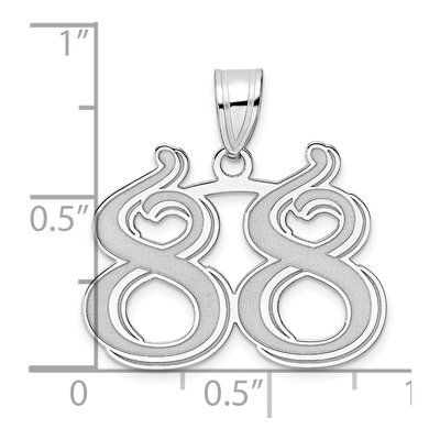 14K White Gold Number 88 Pendant – view 4