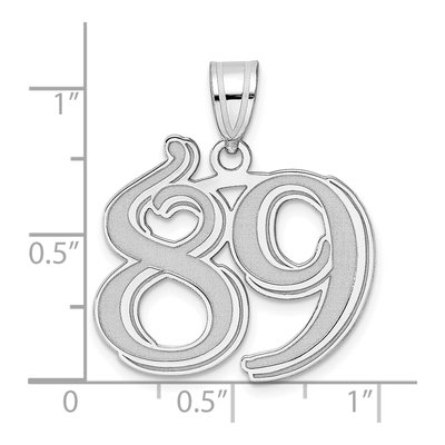 14K White Gold Number 89 Pendant – view 4
