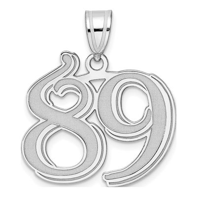 14K White Gold Number 89 Pendant