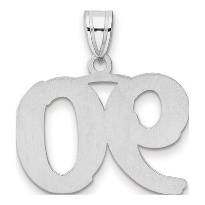 14K White Gold Number 90 Pendant – view 3