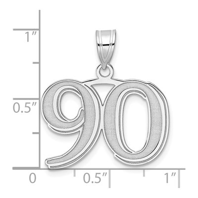 14K White Gold Number 90 Pendant – view 4