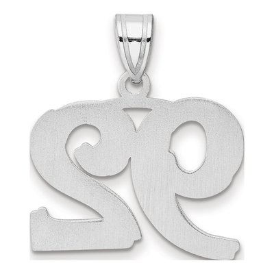 14K White Gold Number 92 Pendant – view 3