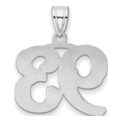 14K White Gold Number 93 Pendant – view 3