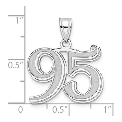 14K White Gold Number 95 Pendant – view 4
