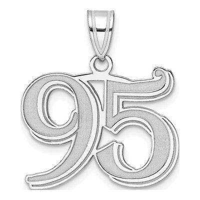 14K White Gold Number 95 Pendant