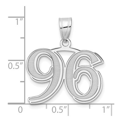 14K White Gold Number 96 Pendant – view 4