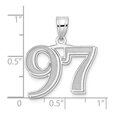 14K White Gold Number 97 Pendant – view 4