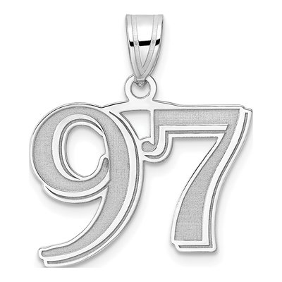 14K White Gold Number 97 Pendant