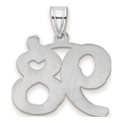 14K White Gold Number 98 Pendant – view 3