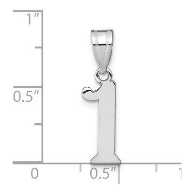 14K White Gold Number 1 Pendant – view 4