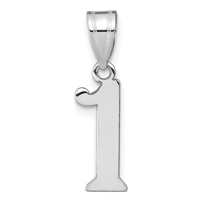 14K White Gold Number 1 Pendant