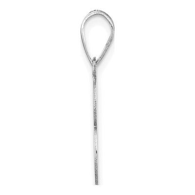 14K White Gold Number 3 Pendant – view 2