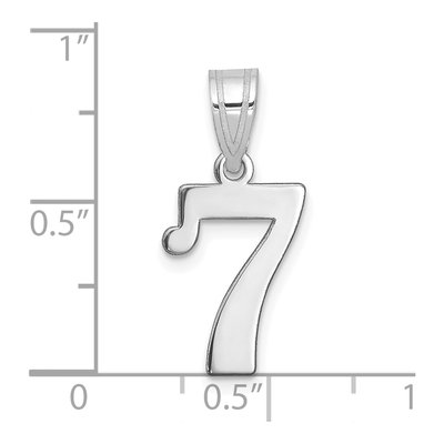14K White Gold Number 7 Pendant – view 2