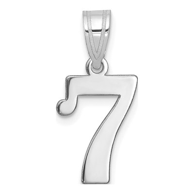 14K White Gold Number 7 Pendant