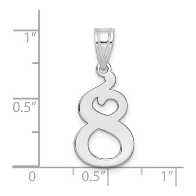 14K White Gold Number 8 Pendant – view 2