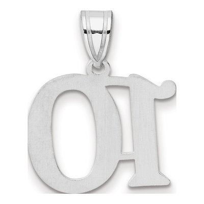 14K White Gold Number 10 Pendant – view 3