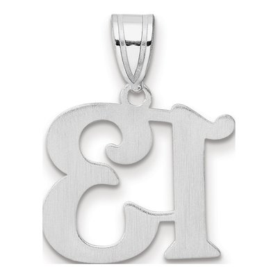 14K White Gold Number 13 Pendant – view 3