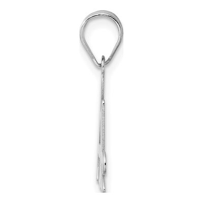 14K White Gold Number 14 Pendant – view 2
