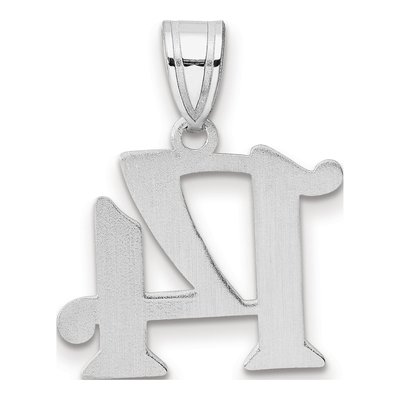 14K White Gold Number 14 Pendant – view 3