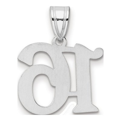 14K White Gold Number 16 Pendant – view 3