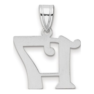 14K White Gold Number 17 Pendant – view 3