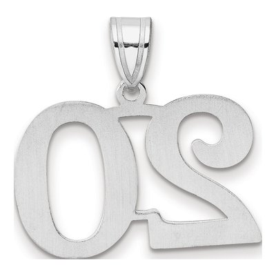 14K White Gold Number 20 Pendant – view 3