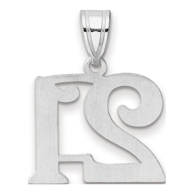 14K White Gold Number 21 Pendant – view 3