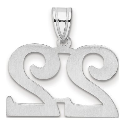 14K White Gold Number 22 Pendant – view 3