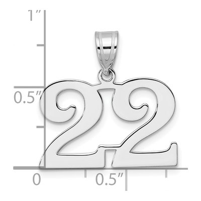 14K White Gold Number 22 Pendant – view 4