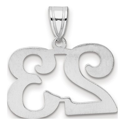 14K White Gold Number 23 Pendant – view 3