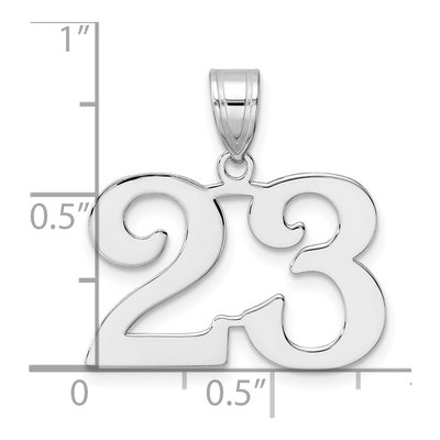 14K White Gold Number 23 Pendant – view 4
