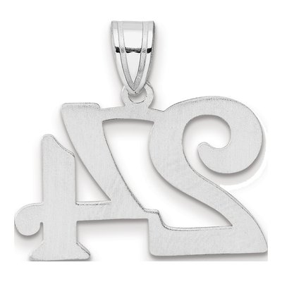 14K White Gold Number 24 Pendant – view 3